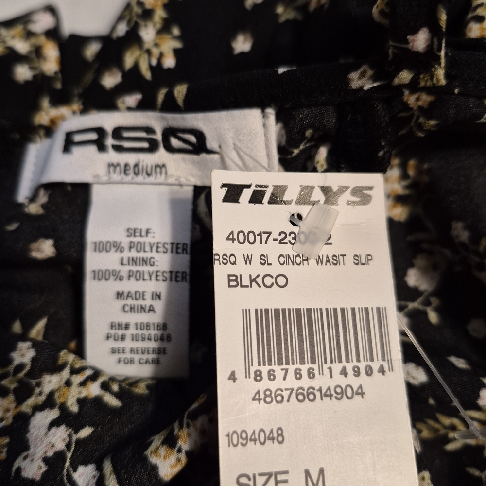 NWT RSQ Black Flowy Cottagecore Floral Dress - Picture 5 of 7